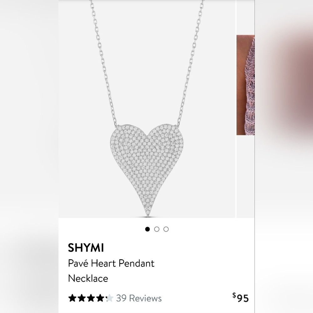 YMI Shimmering Silver Heart Necklace. #211